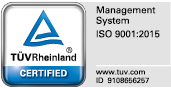 Management System ISO 9001:2015 - TÜV Rheinland Certified